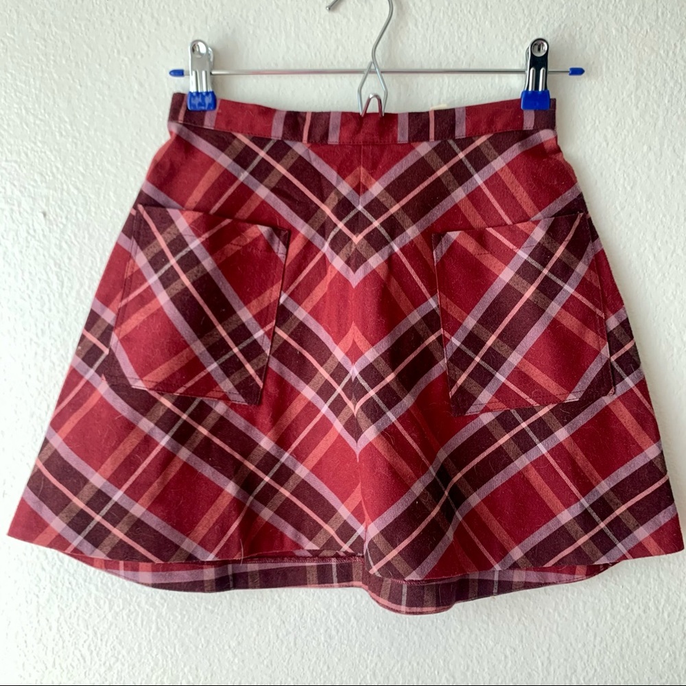 Plaid circle skirt with cutie pockets